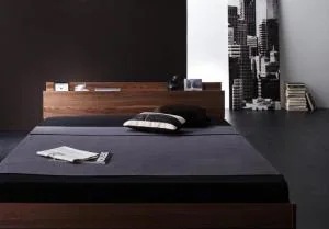 ローベッド セミダブルベッド マルチラススーパースプリングマットレス付き 棚・コンセント 50,160円