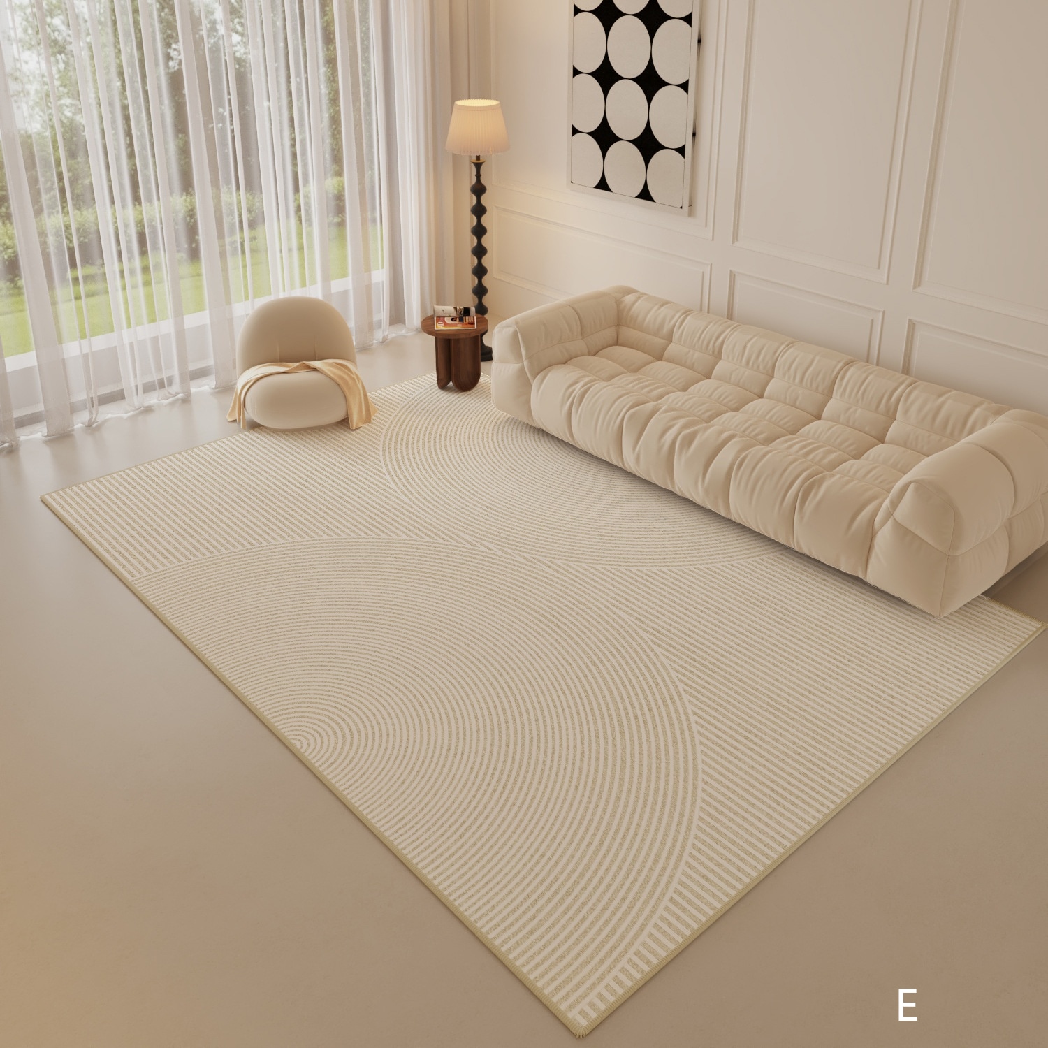 シンプルなクリーム風じゅうたん客間三防輪絨毯家庭用ベッドサイドじゅうたん新型卸売り寝室じゅうたん全店 6,500円