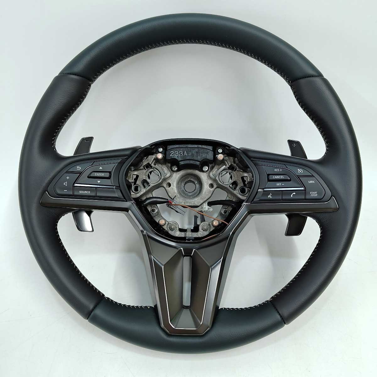 【中古・未使用品】日産 R35 GT-R GTR ステアリング 2024年式 プレミアムエディション 黒緑革 ゴールドステッチ NISSAN 純正 新車外し 現行