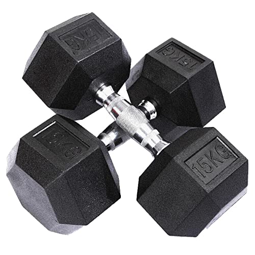 ヘキサゴンダンベル 六角 ダンベル 転がりにくい 30kg 2個セット ラバー仕様 握りやすい