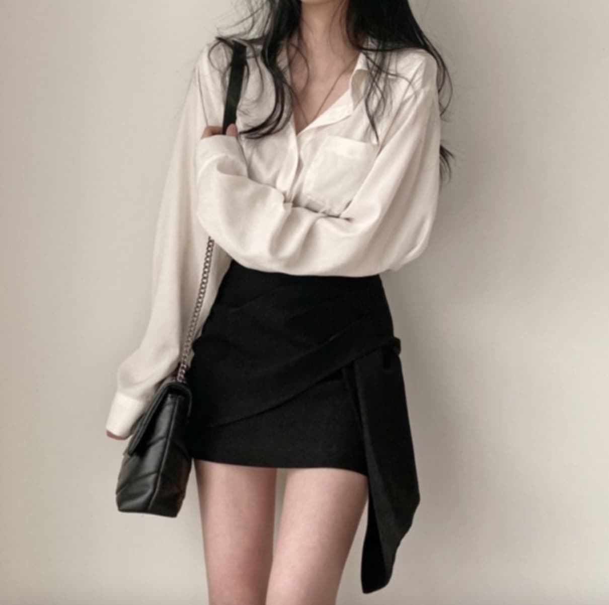 トップス スカート デート シャツ ブラウス カットソー ミニスカート ショート ショート丈 袖あり 長袖 ハイウエスト かわいい 大人可愛い きれいめ シンプル カジュアル 大人 上品 おしゃれ