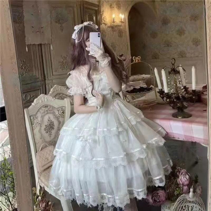 二次元ロリータ花嫁プリンセススカート可愛いフレンチロリータワンピース