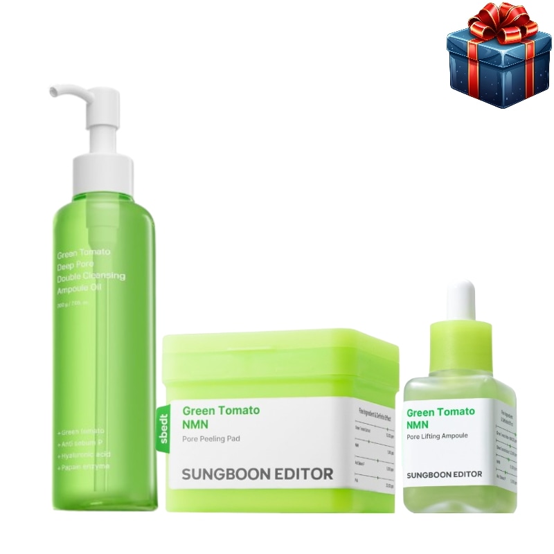 [毛穴ケア 企画商品]成分エディター グリーントマト 毛穴 クレンジングオイル200ml+毛穴パッド60枚+毛穴アンプル30ml 韓国コスメ グリーントマト 毛穴ケア しみ 水分 鎮静 栄養 弾力 ト