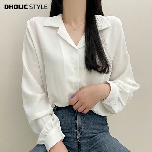 リンクルフリーオープンカラーブラウス・p677592