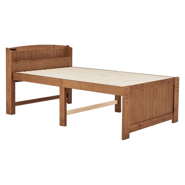 MB-5916SD-LBR+KM-3101 マットレス付セミダブルミドルベッド(ライトブラウン) メーカー直送