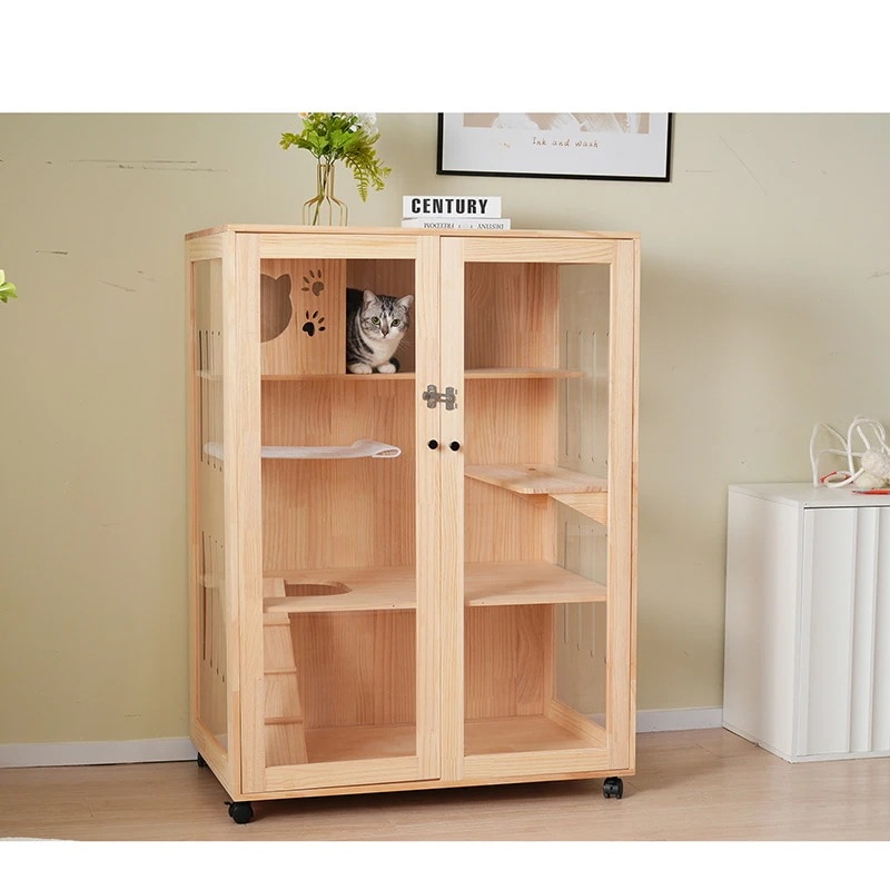 【国内即日発送】猫 ケージ キャットケージハンモック付き 木製 3段 ワイド 多頭飼い ペットケージ 隠れ家 キャスター付き 多段 留守番 保護 脱走防止 幅広い 据え置き ペット用品 おしゃれ 22,896円