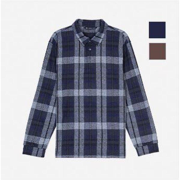 共用チェックジャカードカラー長袖Tシャツ(NTL656)-KG