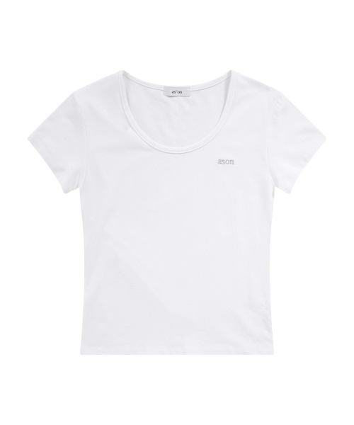 【AS"ON】 PLAIN SLIM TEE / WHITE 正規品