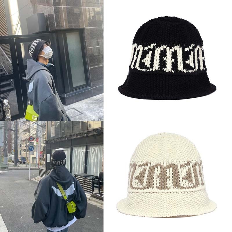 Stray Kids SUMIN スキズスミン着用 GOTHIC LOGO KNIT BUCKET HAT ゴシックロゴニットバケットハット