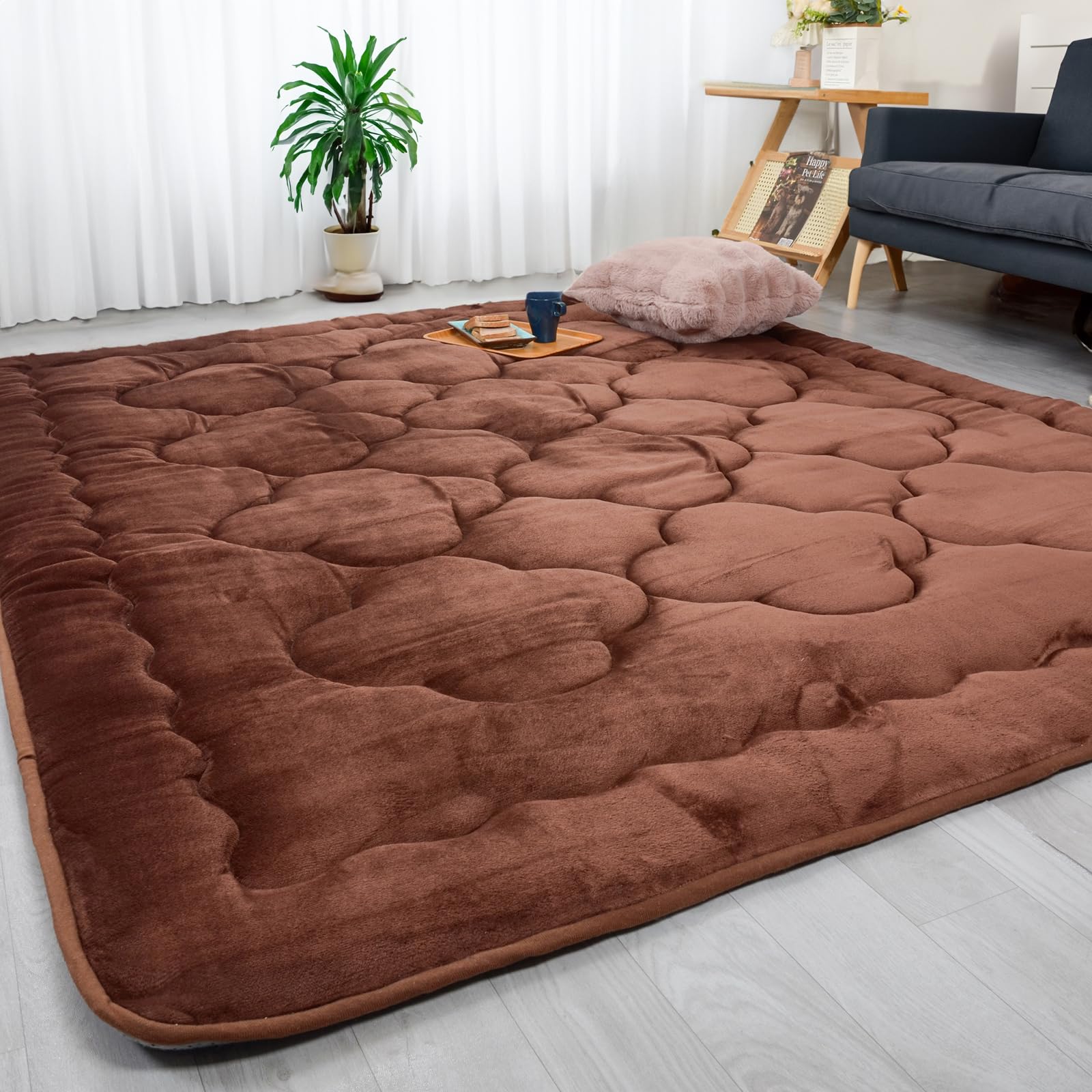 JEMAジェマ こたつ敷き布団 こたつマット こたつ敷き ラグ ラグマット カーペット 極厚 厚手 ホットカーペット対応 蓄熱 長方形 3畳 すべり止め 暖かい ウォーム 冬用 北欧 滑り止め付き ふ