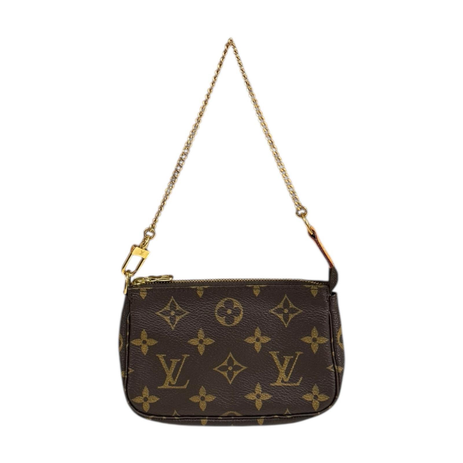 ルイヴィトン ミニポシェットアクセソワール モノグラム ハンドバッグ モノグラムキャンバス M58009 ブラウン LOUIS VUITTON 中古 美品