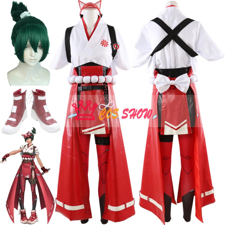 オーバーウォッチ2 OW2 キリコ コスプレ衣装 Kiriko 仮装 きつね帽子付き ウィッグ 靴能 オーダーメイド製作可能 仮装 イベント