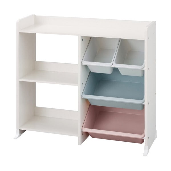 HTHR-34R ホワイト 本棚付トイハウスラック メーカー直送