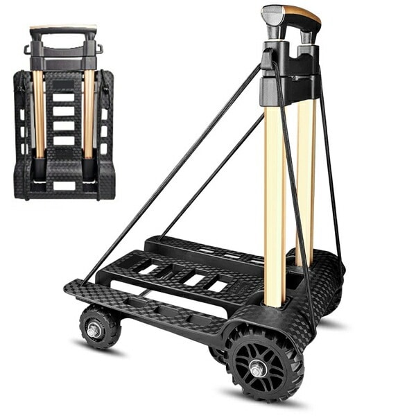 お財布に優しいキャリーカート ハンドキャリー 折りたたみ 台車 軽量 コンパクト 防災用 耐荷重60kg 台車 3段階 運搬 アウトドア 釣り 買い物 静音タイヤ aaa