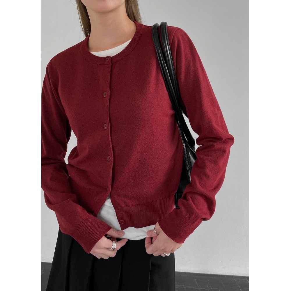 ブラックアップ [アーリーニット 10% /MADE] ソフトラウンドニットカーディガン