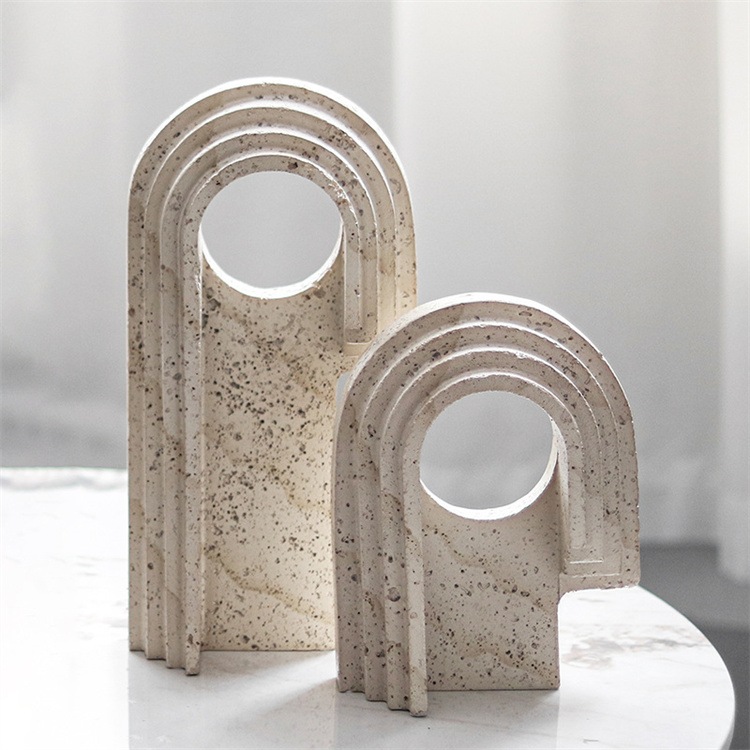 早い者勝ち 不規則幾何学レジン 玄関アート置物 ドア型デザイン 石調インテリア