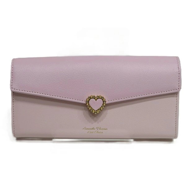 サマンサタバサ プチチョイス パール ハート ビジュー 長財布 レディース 【中古】