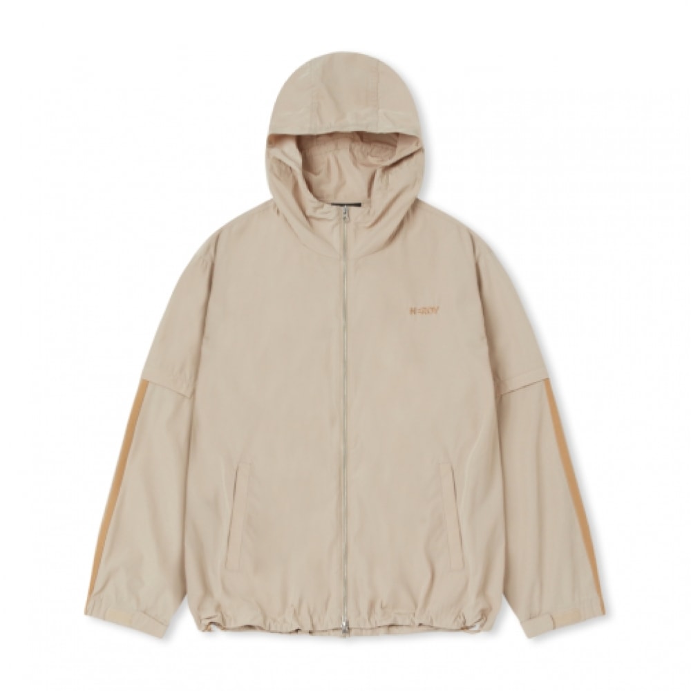 NERDY デタッチャブルスリーブウィンドブレーカーベージュ