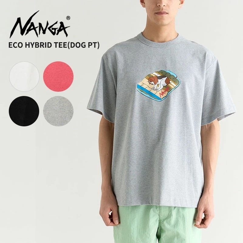 ナンガ メンズ グラフィック 半袖Tシャツ レディース NANGA エコハイブリッド ティー 犬 プリント トップス カットソー N2500-1M020Z