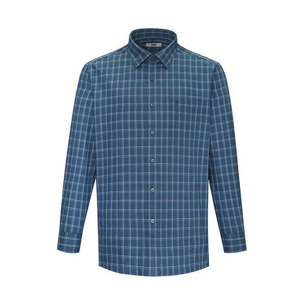 綿混紡スモールチェックカジュアル長袖シャツ__DKA2SHCL411N1