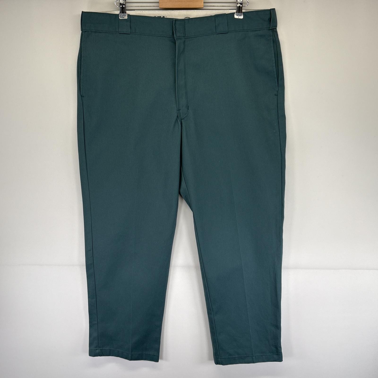 古着 ワークパンツ 874 テーパード 長ズボン チノパン 作業着 センタープレス w42 L30 グリーン系 メンズ
