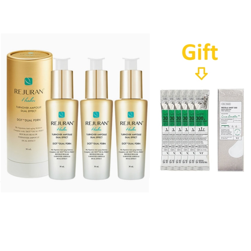 [New/Special Discount] ヒーラー ターンオーバー デュアル エフェクト アンプル 30mL * 3本 + Gift (VT リドルショット 300 1セット(2mL*6本入))
