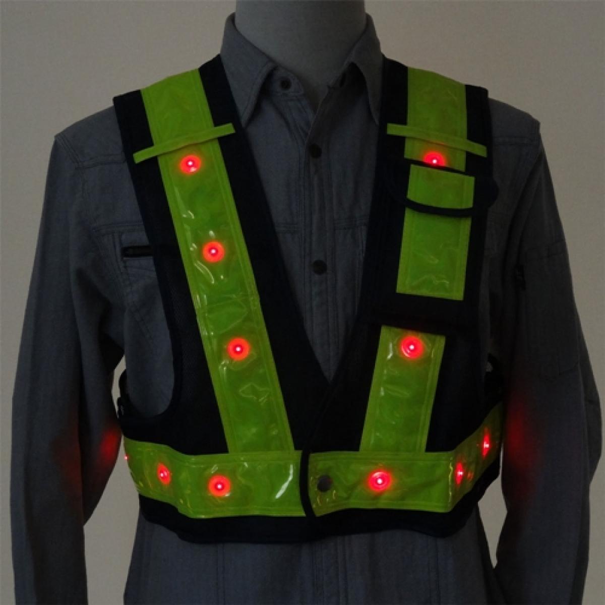 ミズケイ 役立-ツ 3012701 LEDベスト・光るんです・ショート F イエロー