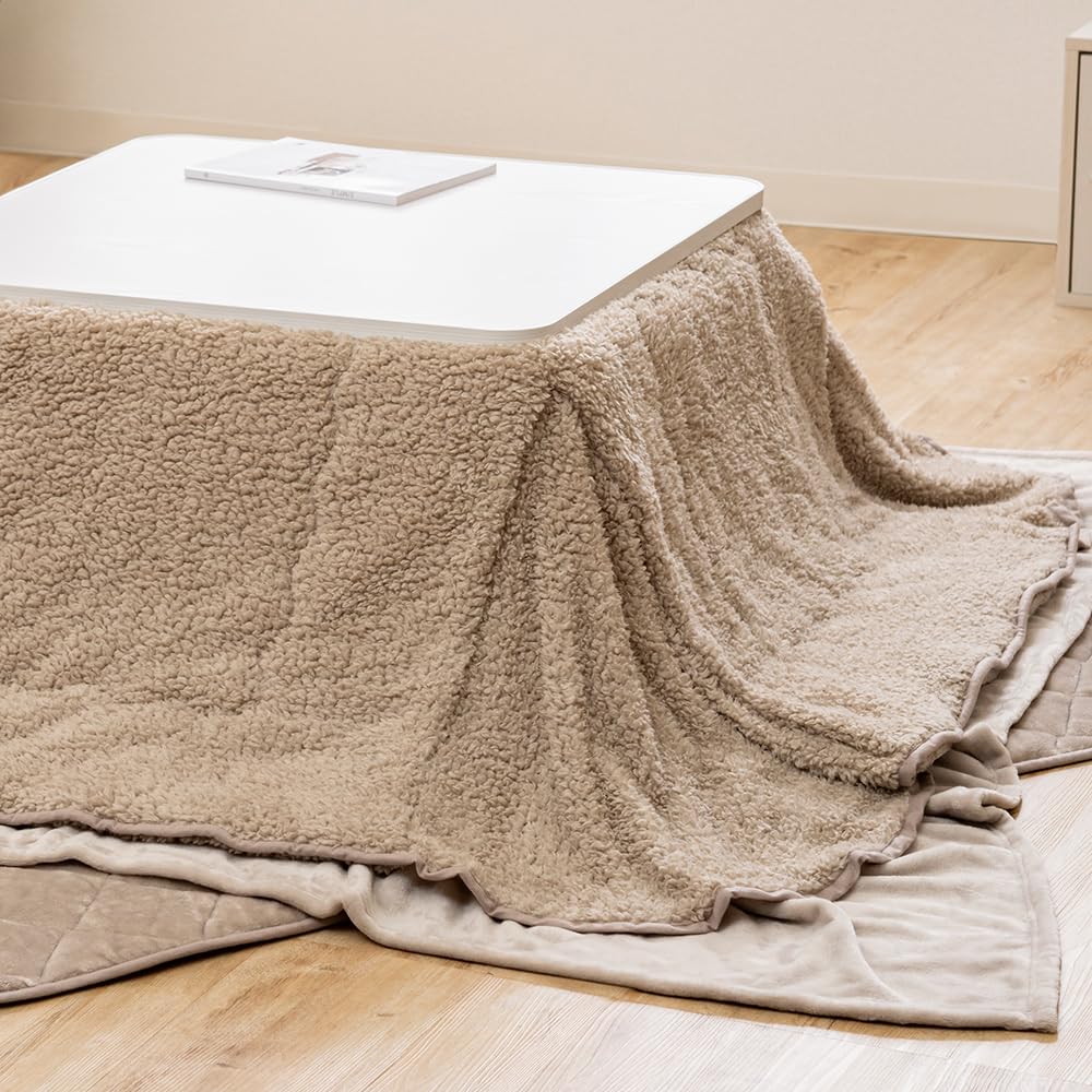 [アイリスプラザ] こたつ掛布団 グレージュ [適応こたつ天板]最大80×80cm