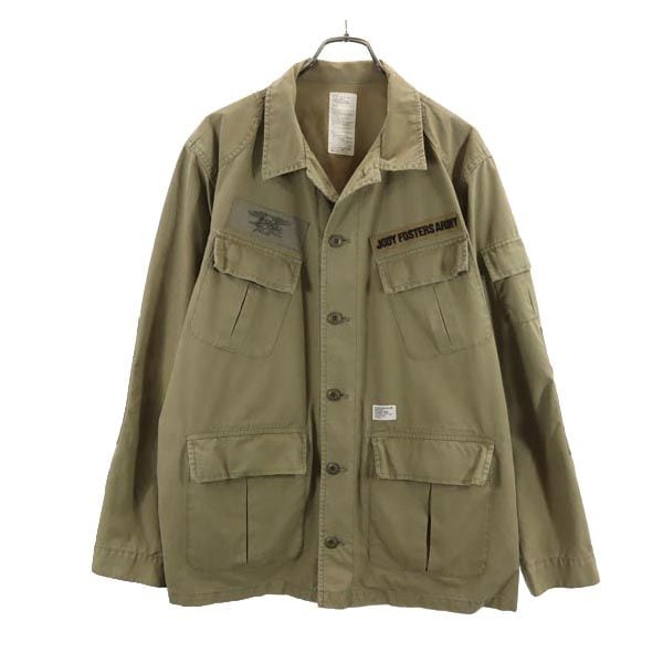 ジャングルファティーグ 長袖 ミリタリーシャツ カーキグリーン メンズ