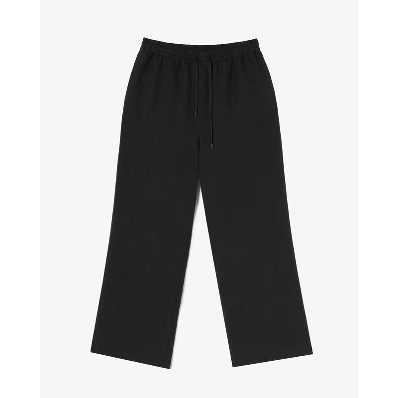 26SS 女性 リネン バンディング ワイド パンツ HF611E-56G 031(ブラック)