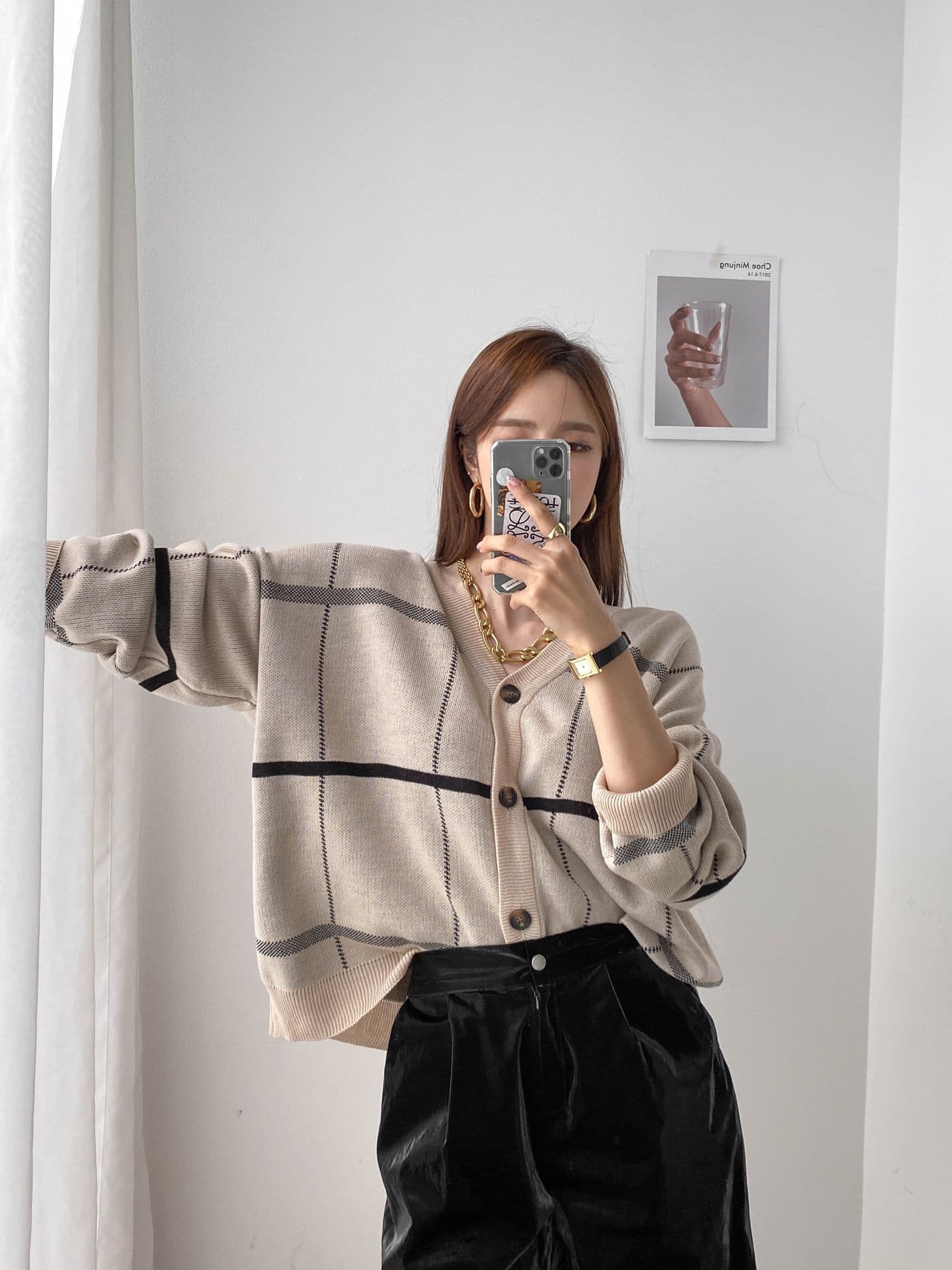 韓国 [WWW] スクエアカーディガン