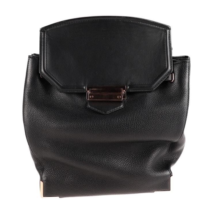美品 Alexander Wang アレキサンダーワン リュック・デイパック 204076 プリズマ レザー ブラック ピンクゴールド金具 バックパック 本物保証 中古
