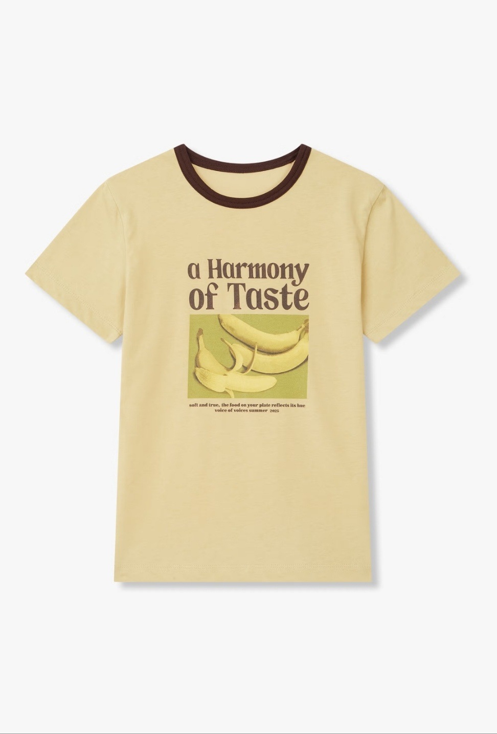 バナナ プリント クルーネック Tシャツ