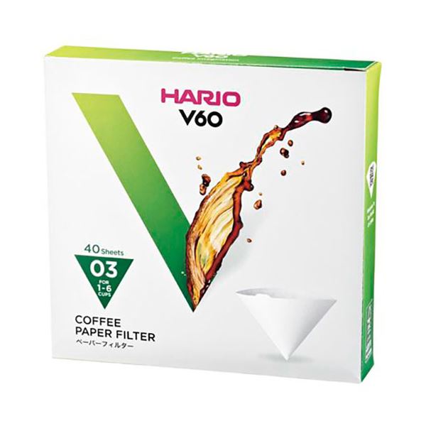[10セット] HARIO V60用ペーパーフィルター03W 1～6杯用 40枚入 VCF-03-40WX10