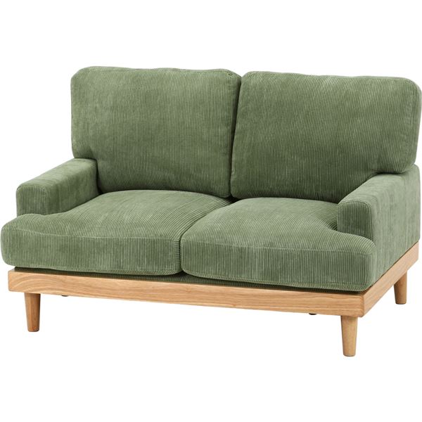 コーデュロイソファ 2P GR グリーン 組立式