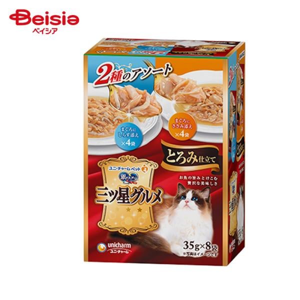 キャットフード ユニ・チャーム 銀のスプーン 三ツ星 パウチ とろみしらすささみ 35g×8袋×20 ウェットフード パウチ ペット