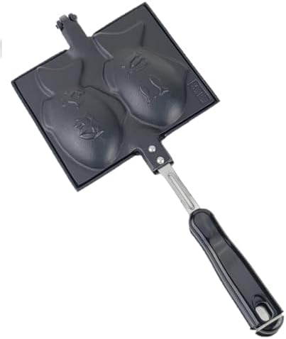 岩鋳 Iwachu たいやき器 黒焼付 (たい12×6.5cm) 直火用 南部鉄器 24030 黒 たいやきサイズ12×6.5cm