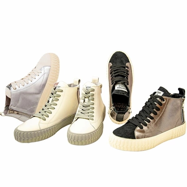 DOLPHIN ドルフィン 3005 レディース ハイカットスニーカー 本革 ハラコ 内側ファスナーレースアップ 新作 厚底 楽 お洒落 かわいい 可愛い グレー ブラックメタリック シルバー 12,047円