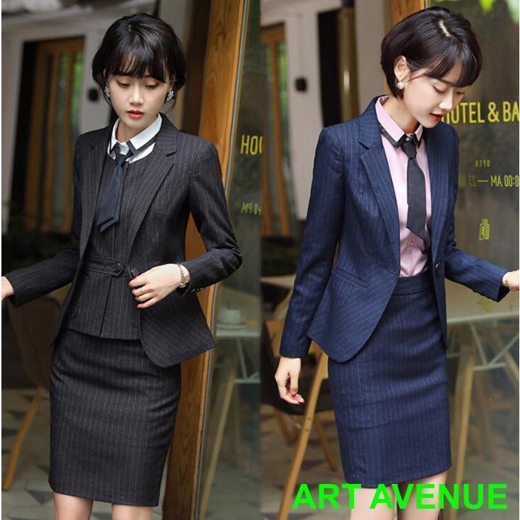 レディース スーツセット パンツセット スカートセットストライプ 事務服 細身シルエット 制服OL 面接 ビジネス 入学式 卒業式 通勤
