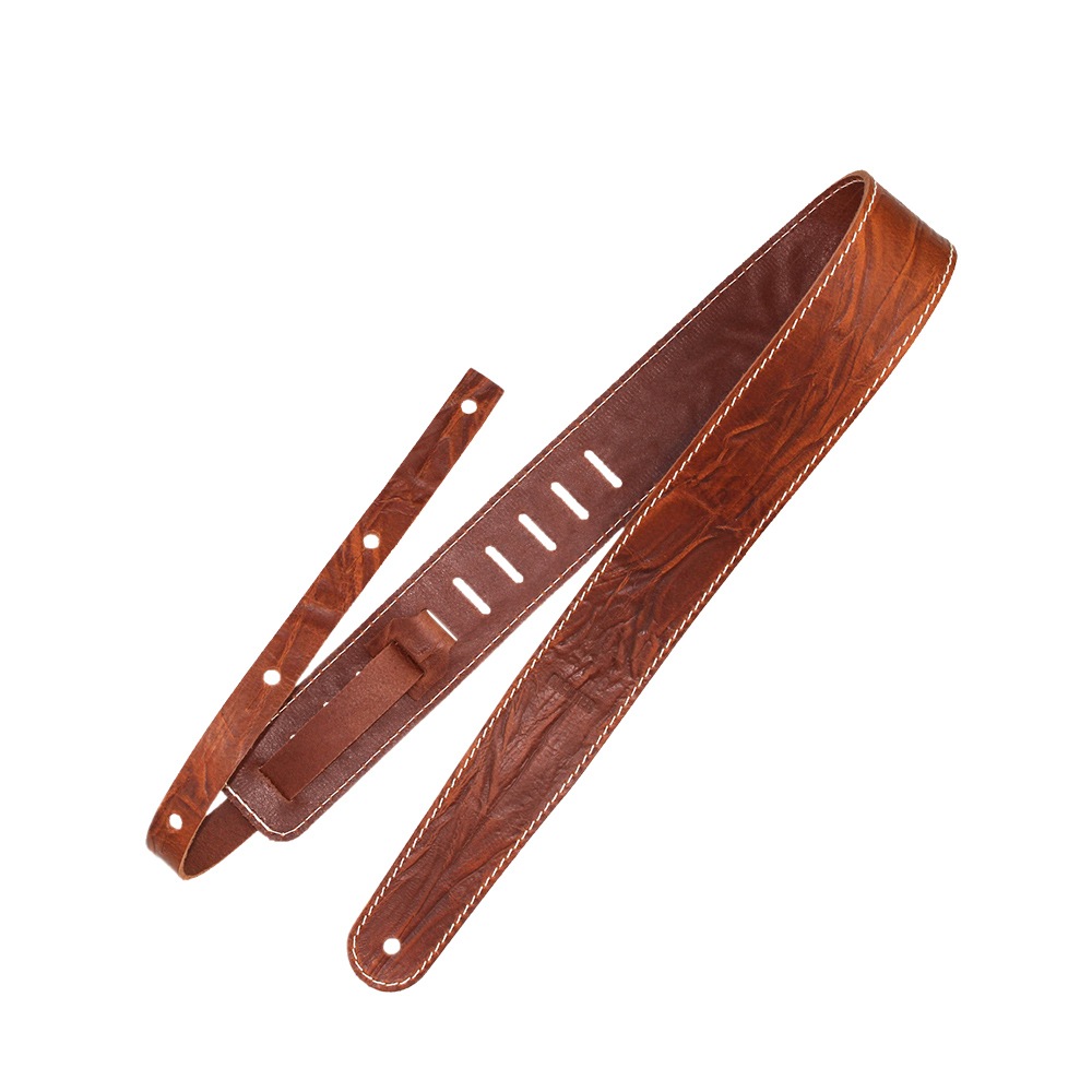 Richterシリーズ ハンドメイド仕様本革ギターストラップ Raw II Contour Wrinkleシリーズ 1516 Tan 幅広6cm ドイツ製