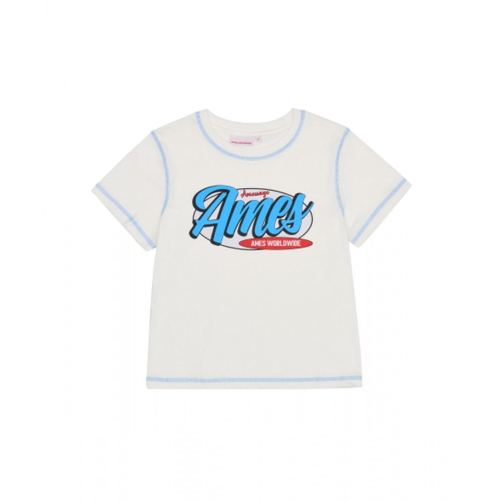 ゲームズワールドワイドカラーステッチクロップTシャツホワイト