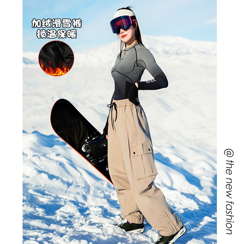 大版工装スキーパンツ男女同アウトドア山系防水保温スキーパンツ男女ファッション