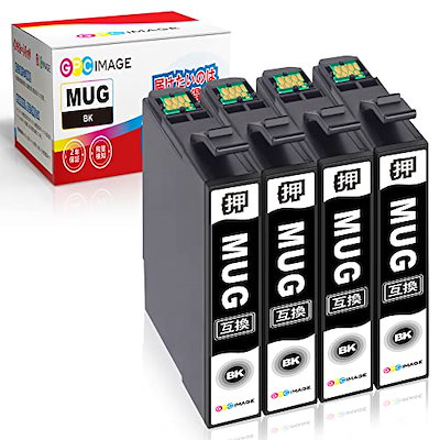 他サイト： 互換インクカートリッジ マグカップ MUG-BK ブラック (計4本) 増量タイプ エプソン(Epson)用 MUG マグカップ インク EW-452A EW-052A 対応の マグカップ 互換インクの商品画像