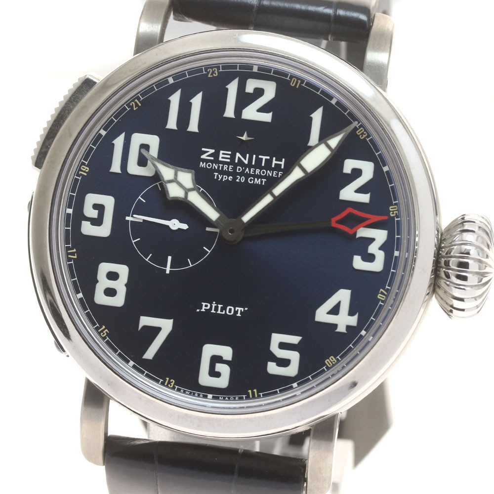 ゼニス ZENITH 95.2430.693/51.C751 パイロットタイプ 20 GMT 150周年モデル 自動巻き メンズ 美品 箱・保証書付き_872076【中古】