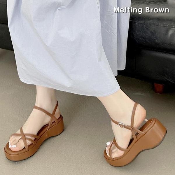 レディースサマープラットフォームストラップサンダル MR83