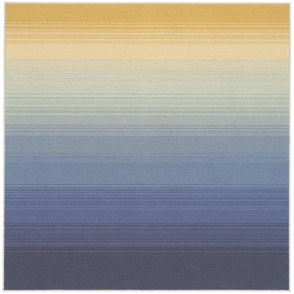 アレルブロック ラグ マット 約幅190×長さ190cm ブルー ウール 日本製 スミノエ ハクメイショク 絨毯 リビング インテリア家具