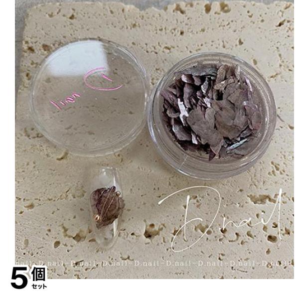 D.nail ディーネイル ドライフラワーシェル ダークパープル 4g 5個セット