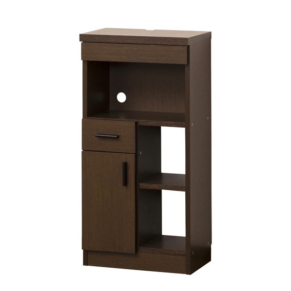 ルーター収納40（W40×D26.5×H80cm） ブラウン (完成品)