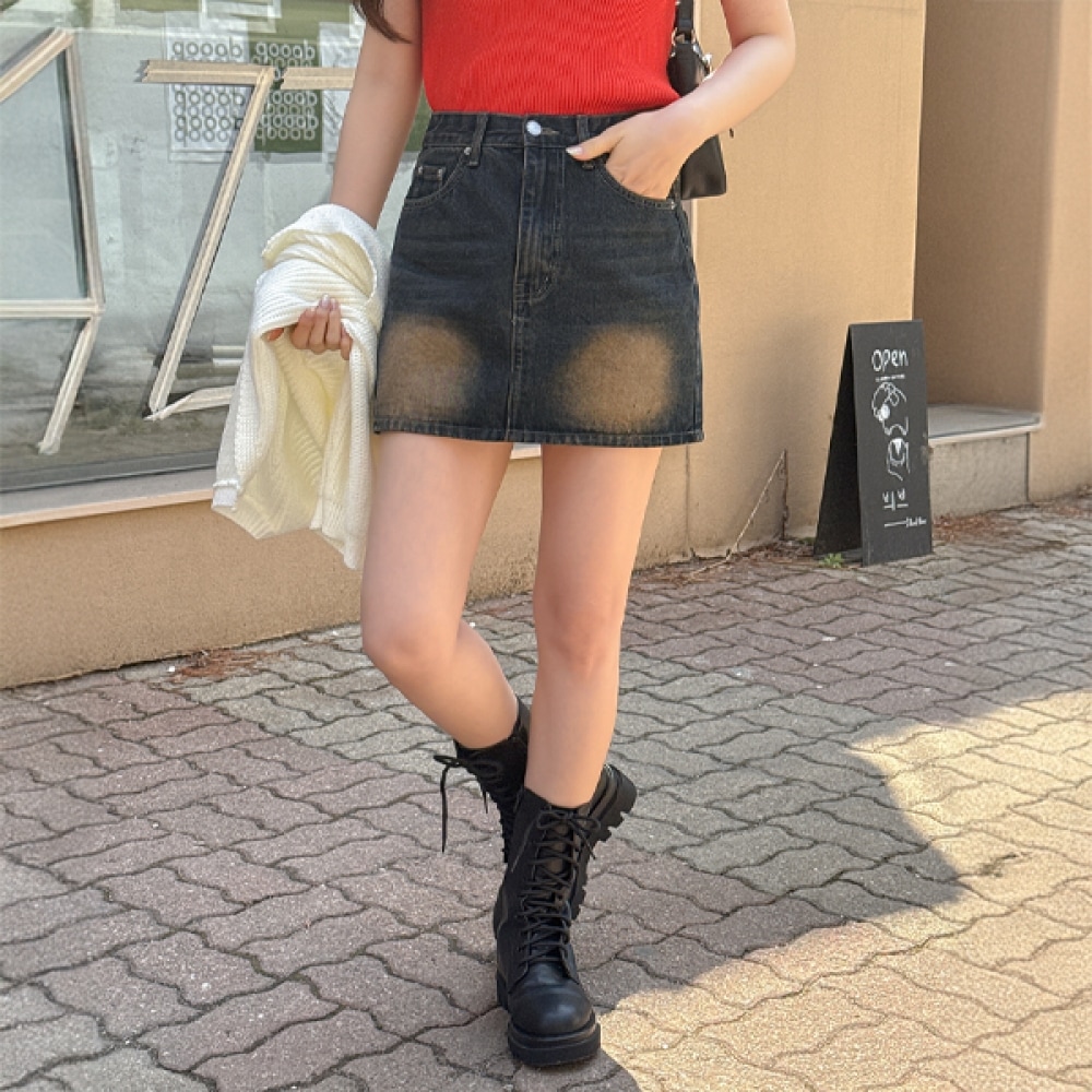 【イーブレット・バイ・ジェイスタイル】イーブレットルーヴウォッシングデニムパンツスカート Jスタイル