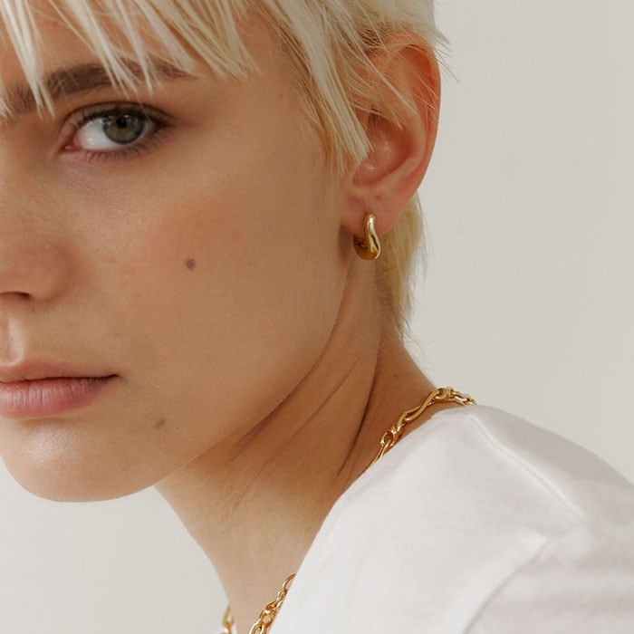 延祐ハンヘジン着用MUTE Hoop Earrings/韓国の人気ブランド 韓国正規品 韓国の人気商品 韓国ファッション 韓国ジュエリー デイリーアクセサリー SNSで人気 韓国ファッション 韓国